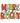 Merry and Bright Colorful Pattern Lettering with String Lights Design