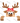 Sweet Peeking Reindeer with Bow Christmas Design