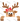 Peeking Reindeer with Red Bow Christmas Design