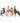 Christmas Horses Santa Hats Lights PNG