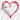 Red Heart Outline Love Script Design