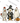 Witch Ghost Chicken Duo With Pumpkin White Print Design