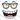 Nerdy Glasses Toothy Grin Monster Face White Design
