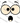 Lashed Eyes Tiny Frown Monster Face Black Design