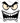 Furious Eyebrows Fanged Grin Monster Face White Design