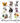 Halloween Costume Icon Grid Dark Design