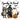 Spooky And Feral Raccoon Trio Text Design
