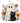 Ghost And Black Cat Among Flowers Design