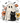 Floral Ghost With Black Cat Companion Design